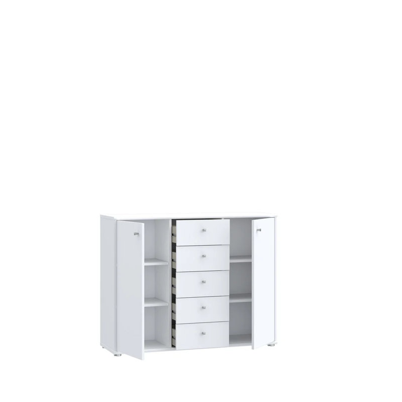 Amandla 108.8cm W 5 - Drawer Chest of Drawers, White
