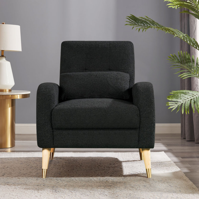 Fauteuil Isebell de 30,3 po de largeur, Tissu noir