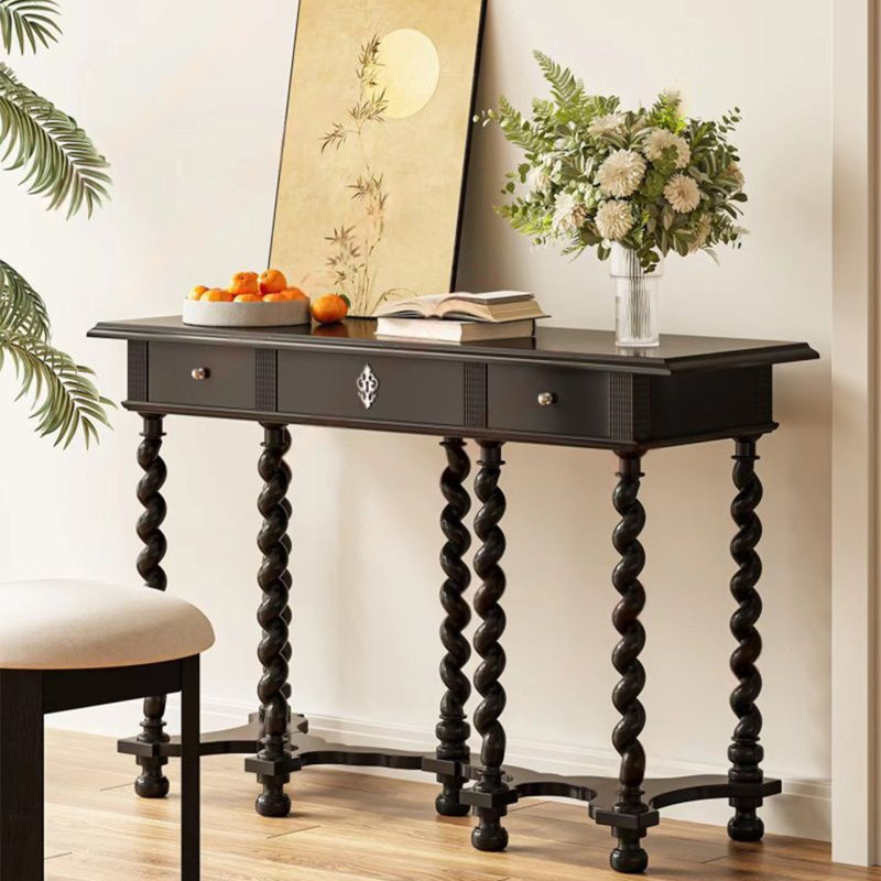 Console rétro avec tiroirs, H 33,46 po x l 51,18 po x P 16,93 po