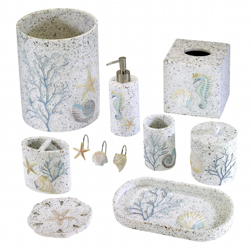 Coastal Terrazzo Resin Tumbler with Nautilus and Coral