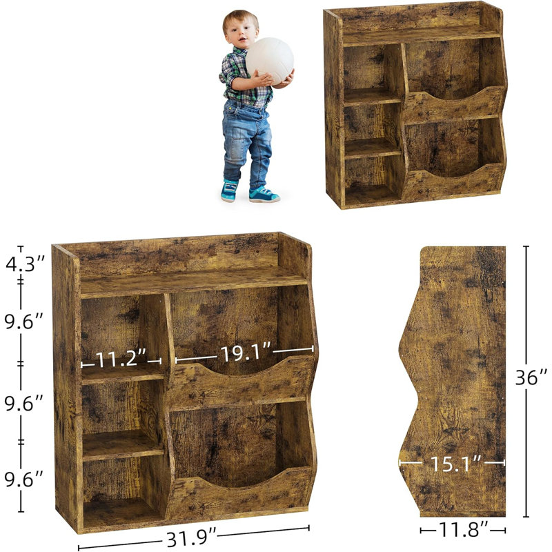 81.03cm H x 29.97cm W Book Display Bookcase, Brown