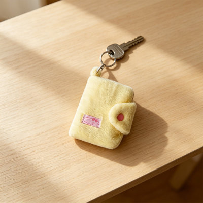 Backpack Uncomplicated Lint Keychain Wallet Snap Button Mini Purse Distinctive Solid Color Card Holders For Student Portable Earbud Bag With Ring