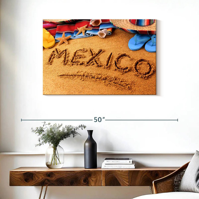 Tergel Mexico Beach Sand Writing, 24" H x 36" W