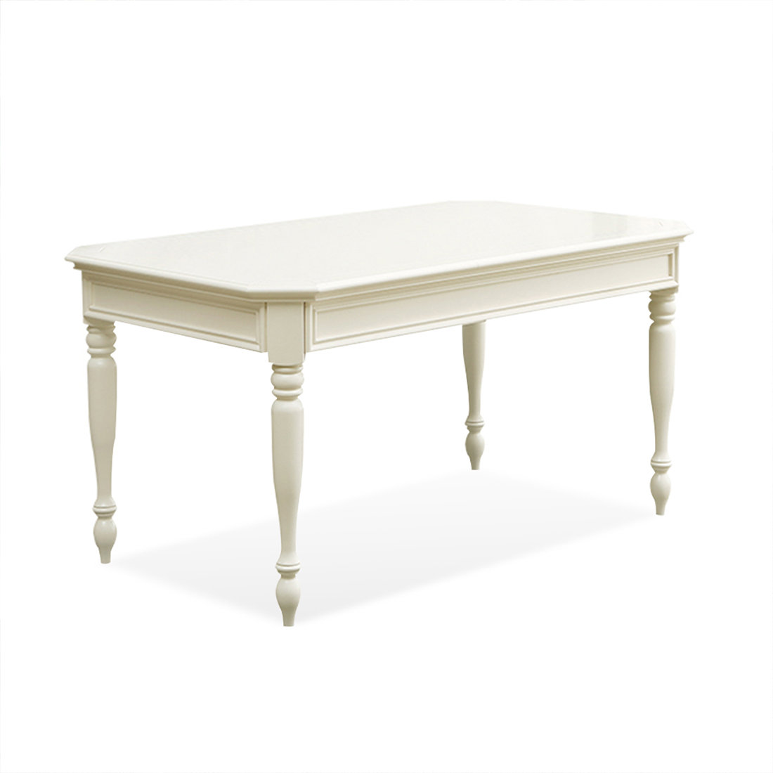 George Oliver Retro Beige Rectangular Solid Wood Dining Table | Wayfair