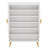 29.6” White & Gold Wooden Shoe Cabinet With Doors, 7-Tier Shoe Storage Organizer, Shoe Storage-1473620272