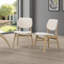 Ensemble de salle à manger 5 pièces en bois Aria avec pieds sculptés et chaises rembourrées-562098197-568357806