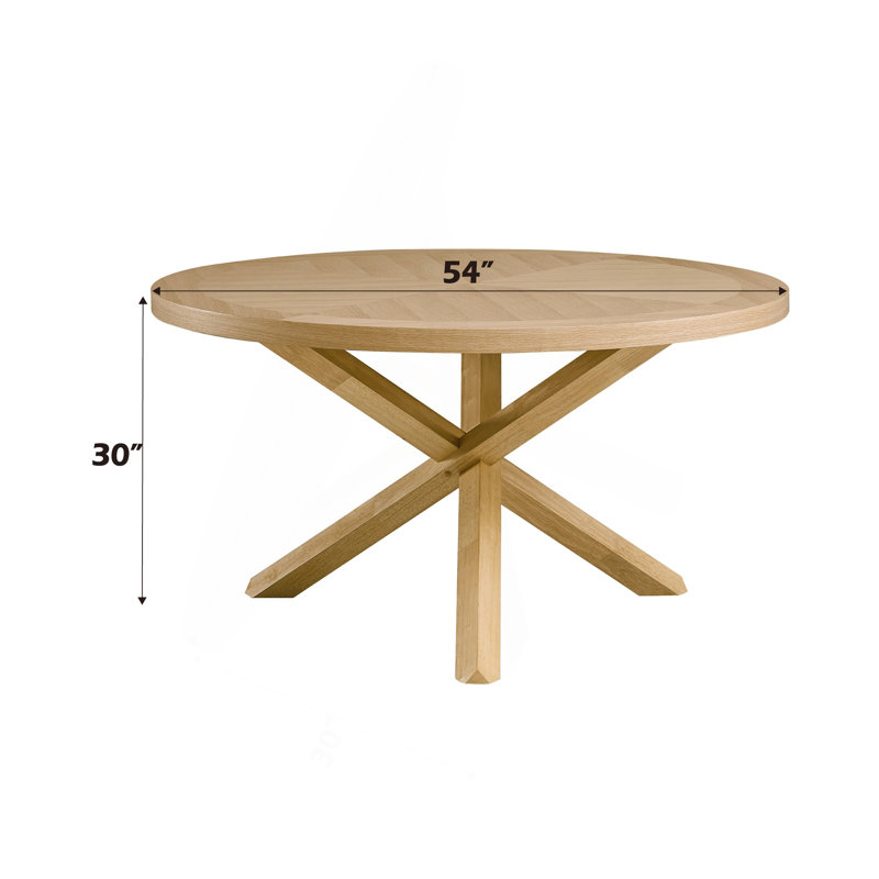 Kasem Oak Finish Round Dining Table