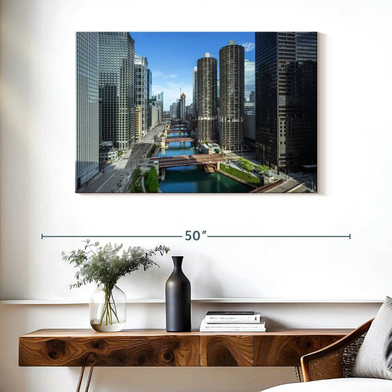 Tergel Chicago Riverside Towers, H 26 po x l 39 po