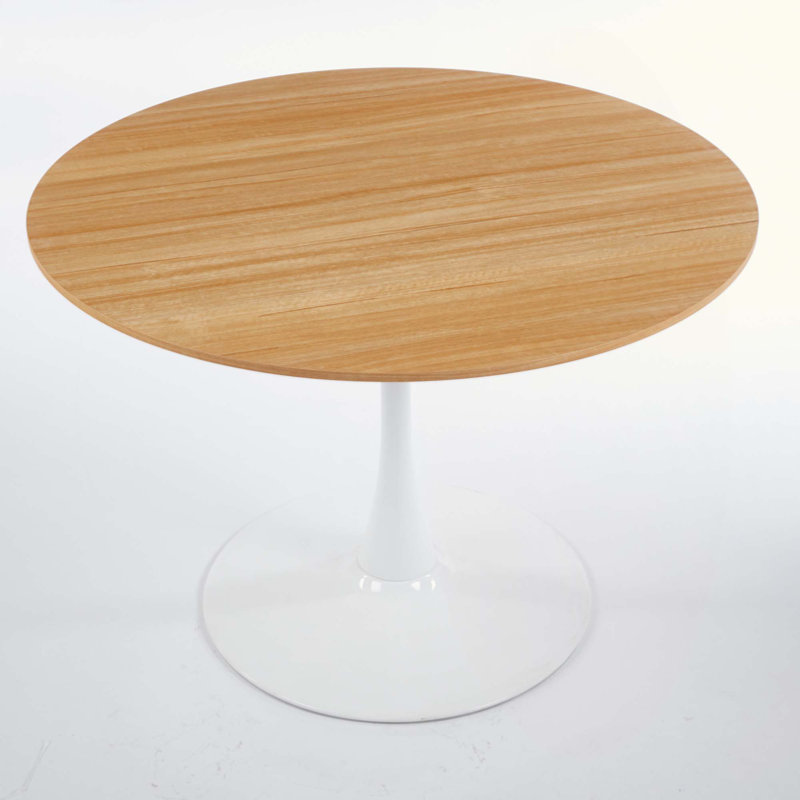 Table de salle à manger Bjarnheiur, H 28,7 po x l 42 po x P 42 po, Blanc, Blanc