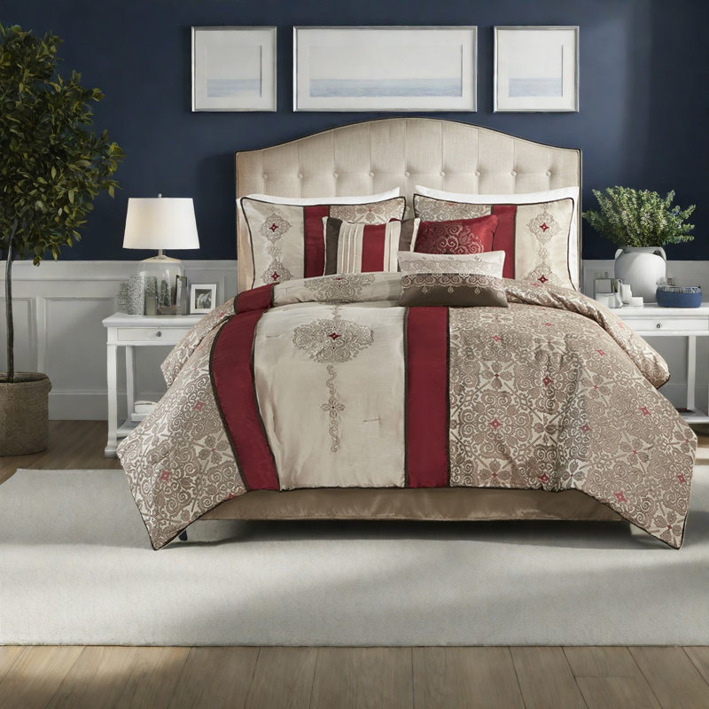 Ensembles de literie 7 pièces de qualité supérieure, jacquard en polyester pour la maison moderne