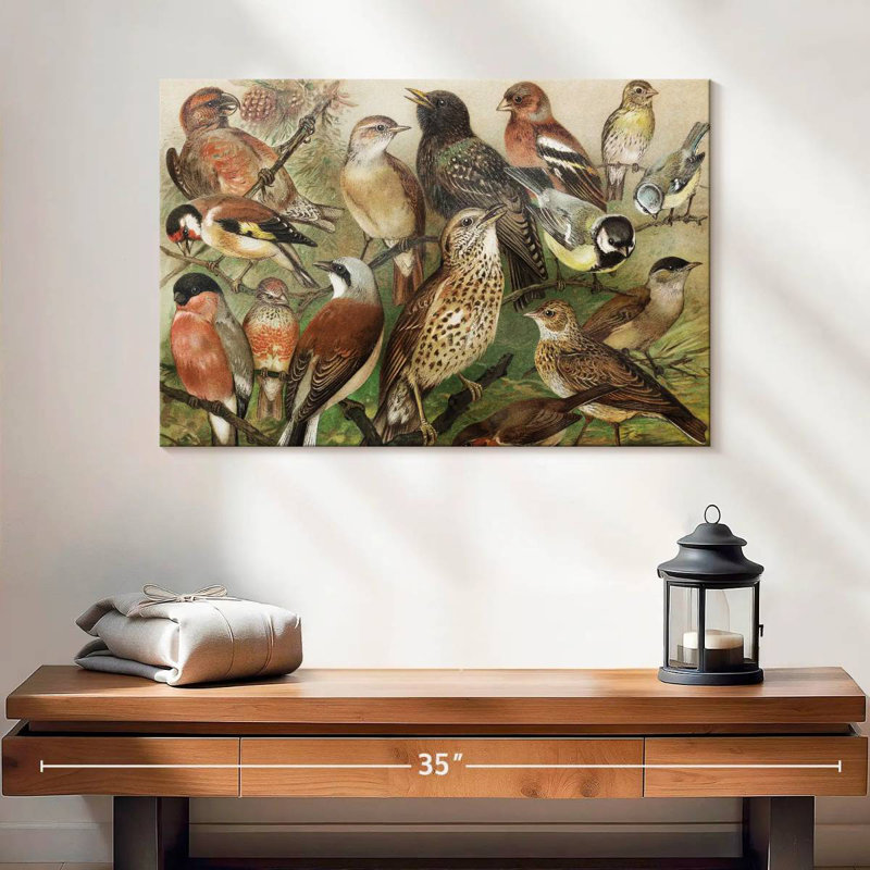 Collection d'oiseaux botaniques Brampt I, H 16 po x l 24 po
