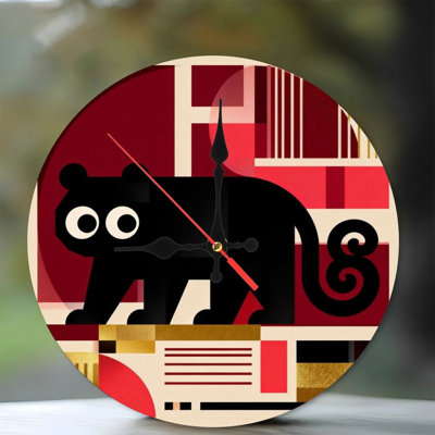 Horloge murale ronde en bois 10 po, mouvement à quartz silencieux, imprimé UV, à piles