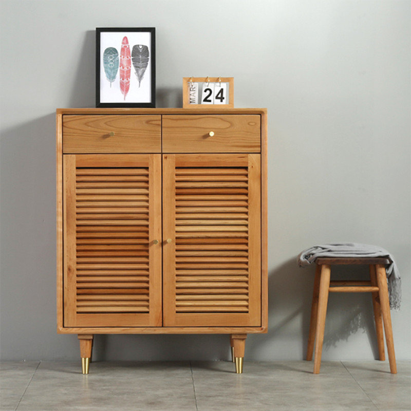 Simple Louver Shoe Storage Cabinet