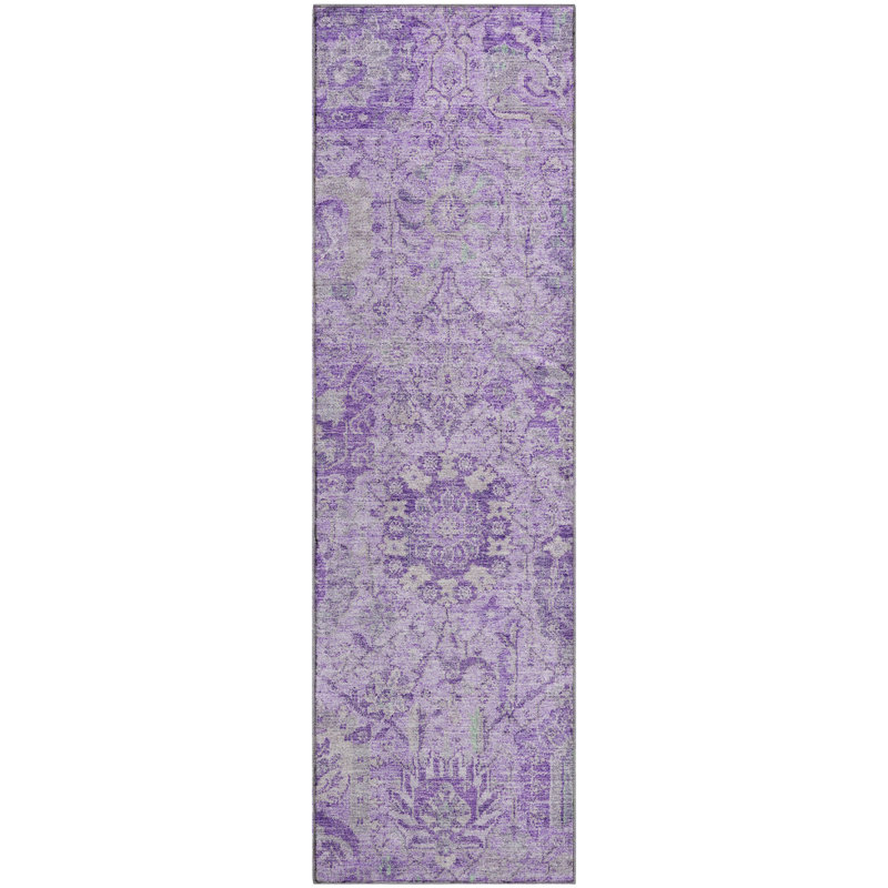 Premium Machine Washable Wayne AMF1102 Damask Rug, Runner 2'3" x 7'6"
