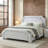 Elegant Upholstered Bed Frame With Nailhead Trim.-1679277603-1679277604