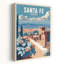 Santa Fe Vintage Abstract Cactus Landscape City Wall Art Print 1 Piece Wrapped Canvas Wall Art-603639826