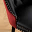 Chaises de salle à manger classiques de luxe, revêtues de PU et de velours, pieds en bois avec garniture cloutée, ensemble de 2, noir et bordeaux, SW2101BW. Chaises hautes modernes (lot de 2), revêtues.
