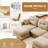 Camel, 3 - Seat, Modular Sectional , Movable , , Throw Pillows, Easy Install Seat Chenille U Shaped Couch With Install, Ergonomic Design, Camel Color-11346346-11346345
