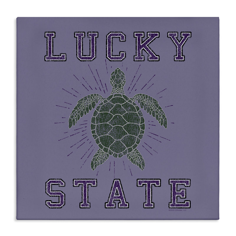 Art mural Lucky Sea Turtle State par Spirit Animals / Life Is High, H 30 po x l 30 po
