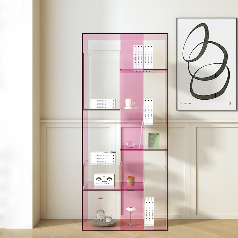 Bibliothèque multifonctionnelle en acrylique multi-couches, Rose