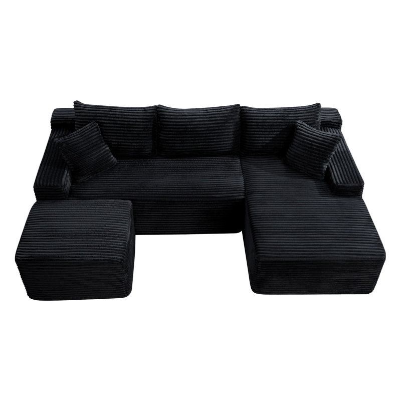 Canapé d'angle en forme de U Cloud de 270 cm (106,3 po), canapé-lit modulable à assise profonde, aucun assemblage requis pour le salon et la chambre à coucher