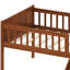 Lit plateforme simple en bois de noyer clair avec tablette de rangement, glissoire, échelle et garde-corps, aucun sommier requis, assemblage facile-1665155632