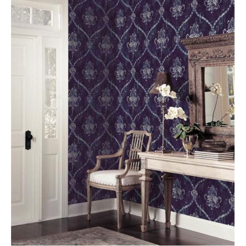 Pre-Pasted Vinyl Damask Wallpaper Roll