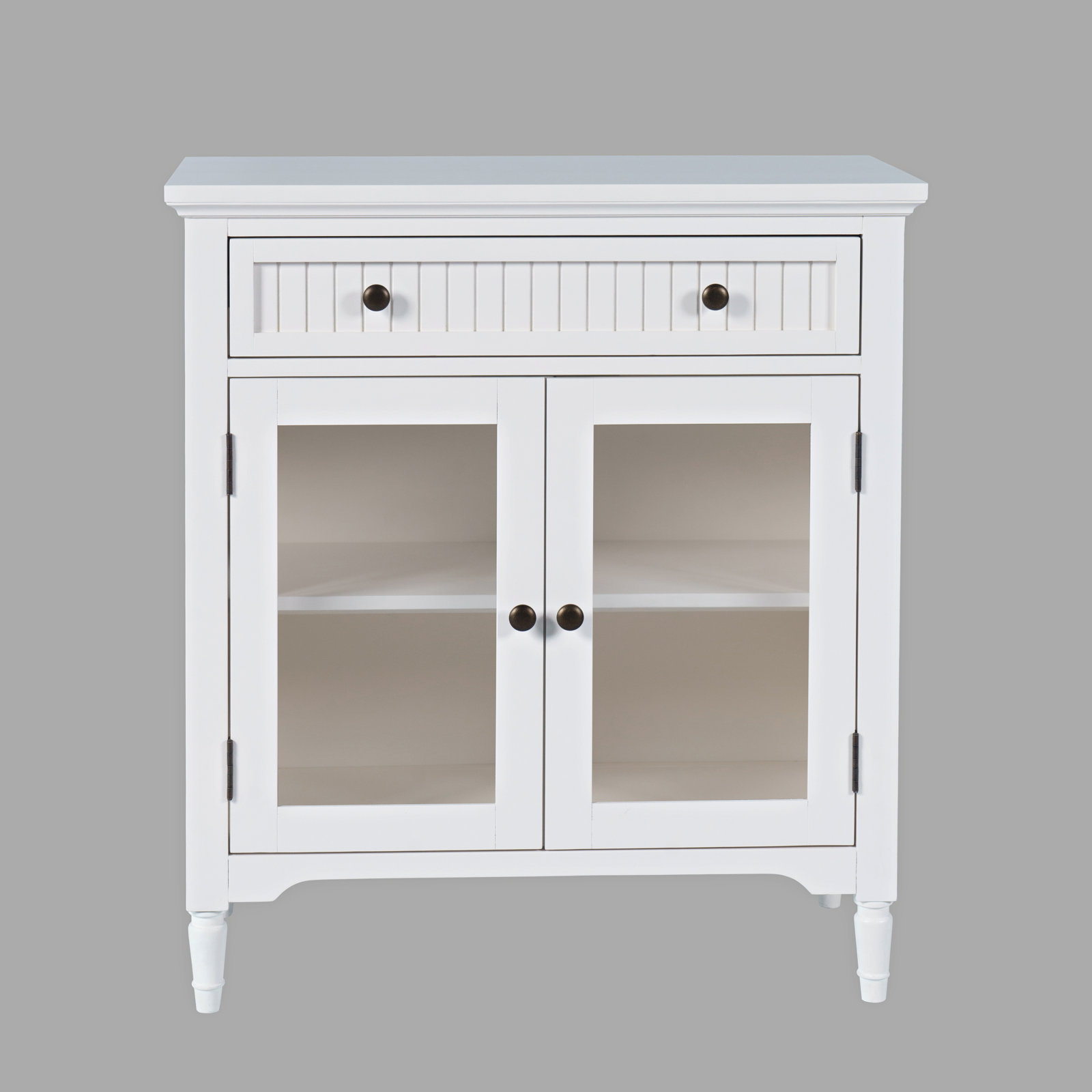 Pearce 32" Glass Door Accent Cabinet, White