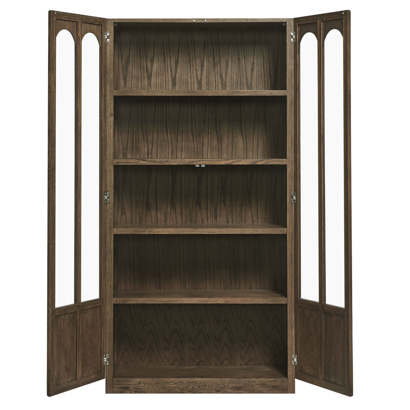 Vitrine en bois massif et verre Eich, Noyer
