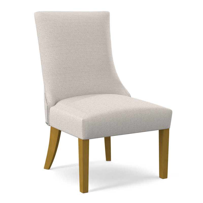 Chaise d'appoint rembourrée Tuxedo, Performance texturée blanche; 0865-91, Finition noir antique