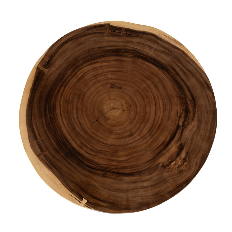 Floating Round Coffee Table With Acrylic Legs, Natural