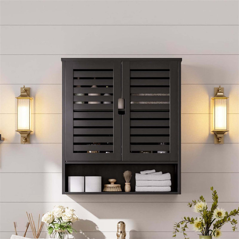 Aaleeyah Wall Mounted Required Bathroom Cabinet, Black