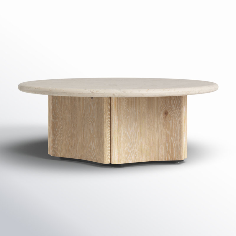 Jago Round Marble Top Coffee Table, Natural