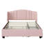 Lit plateforme tapissier avec tête de lit à oreilles rose - sans sommier, 2 tiroirs et lit gigogne simple pour le rangement dans la chambre à coucher supplémentaire-895055705
