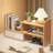 Simple Solid Wood Desktop Student Bookshelf, Desktop Storage Shelf Office Desk File Organizer Cabinet Storage Shelf With Drawer (Type-A (Oak+White)), 2-Tier