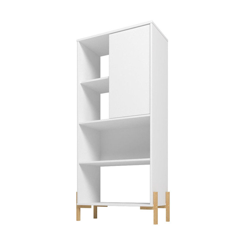 Sandry Geometric Storage Bookcase, White
