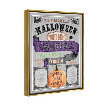«Halloween Fright Night Carnival Sign» par Livi Finn - Art textuel sur toile