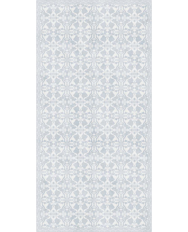 Madonna Blue Cushioned Kitchen Mat, Rectangle  2.6' x 6.5'
