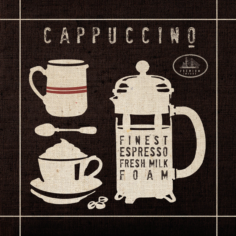 Cappucino On Linen Black by Studio Mousseau - Wrapped Canvas Print, 76cm H x 76cm W x 3.8cm D