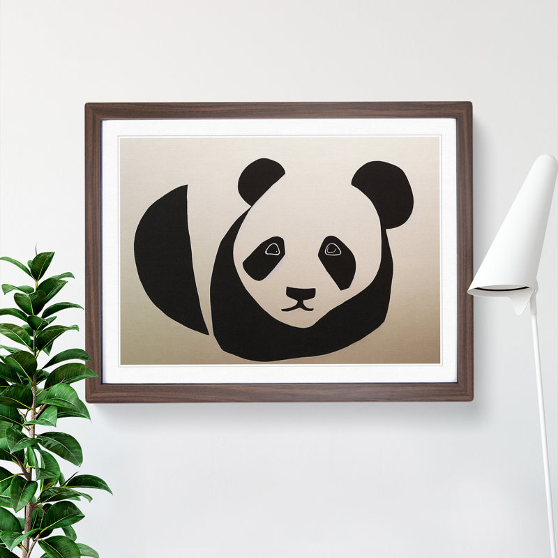An Abstract Panda - Framed Print, Walnut, 34cm H x 46cm W x 2cm D