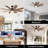 Jaysleen 60" Farmhouse Large Windmill Ceiling Fan with Light and Remote