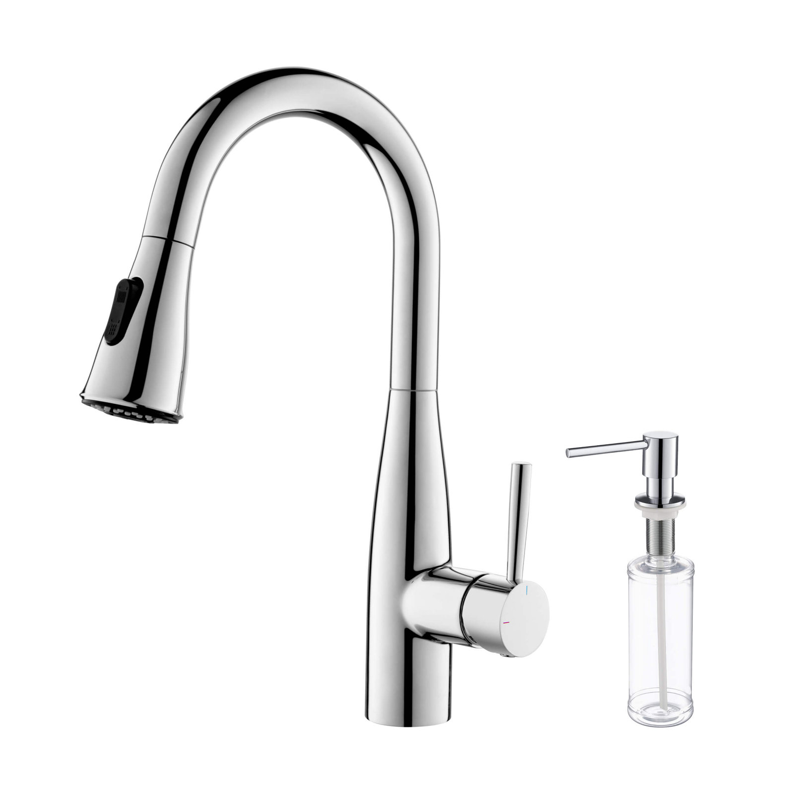Bari Pull-Down Faucet with Soap Dispenser, Chrome