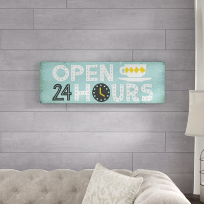 " Retro Diner (Open 24 Hours II) " Textual Art Print