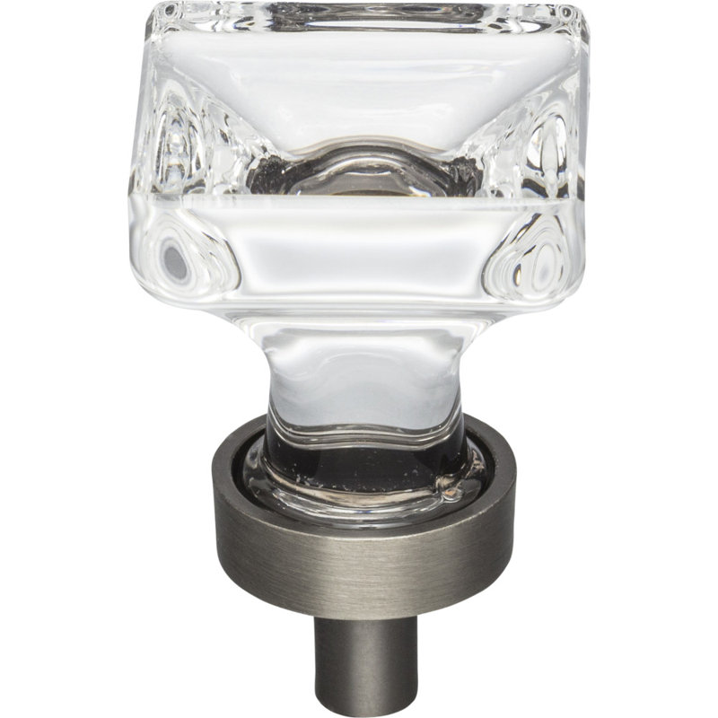 Harlow Square Knob, Brushed Pewter, 1 3/16"