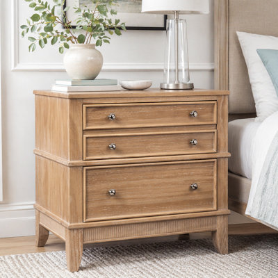 3-Drawer Farmhouse Style Fully Assembled Wood Nightstand