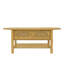 Table basse ovale avec tiroirs et étagères de rangement inspirés du rotin