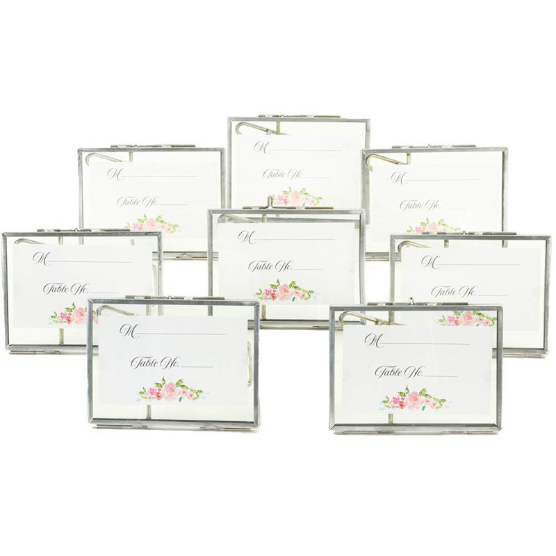 Cadre photo flottant en verre pressé, argent