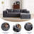 107" Modular Sectional Couch With L-Shape Chaise,Boneless Sofa For Living Room,Modern Cloud Couch With Deep Seat,No Assembly Required,Loveset,Grey(Right Facing Chaise)-642170821-642170820