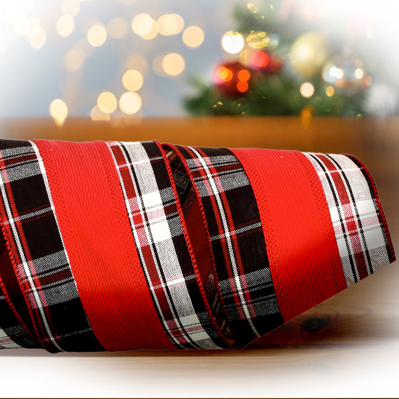 4'' Striped Fabric Ribbon
