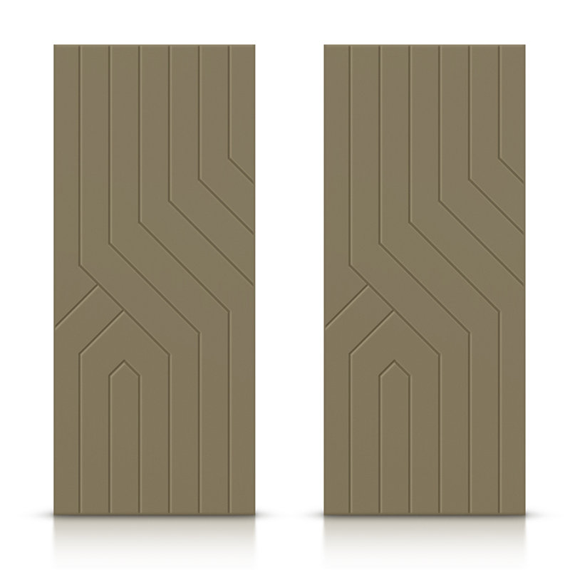 Portes de placard coulissantes en bois manufacturé à panneaux, Vert olive, 60 po x 84 po